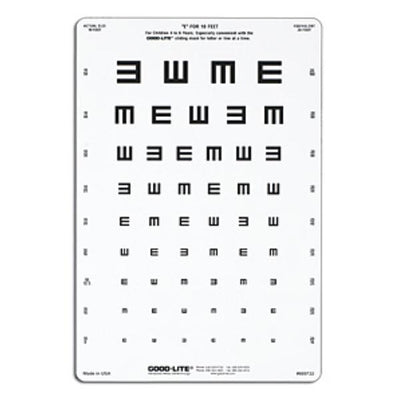 Good Chart Illiterate Vision Testing 10' Testing Distance 14x9" Eachch - Lite Co - 600722