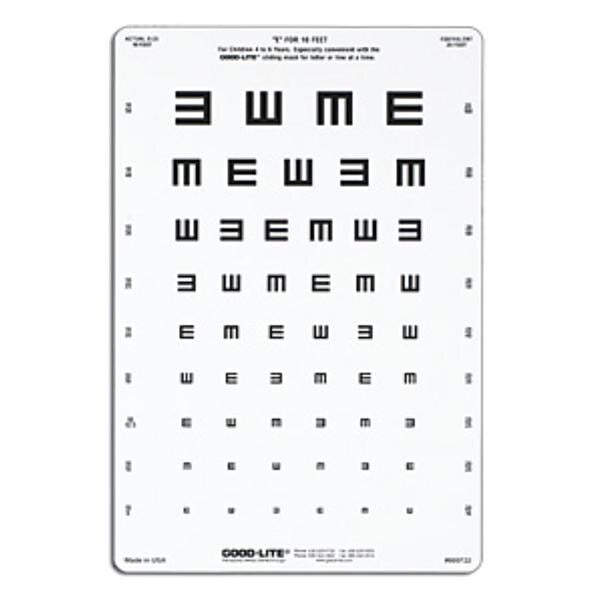 Good Chart Illiterate Vision Testing 10' Testing Distance 14x9" Eachch - Lite Co - 600722