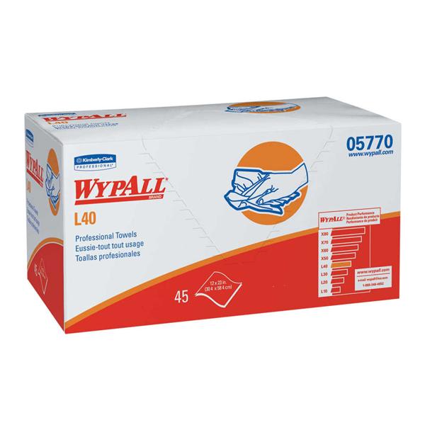 Kimberly Clark Professional Towel Professional WypAll L40 1 Ply 12 in x 23 in White 12x45/Ca - 5770