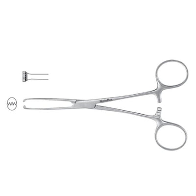 Miltex Forcep Tissue Allis Meister-Hand 6" Serrated Straight 4x5 Teeth SS Each - Integra Miltex - MH16-6