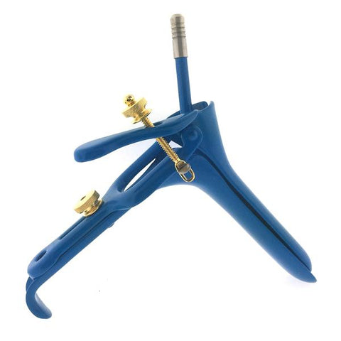 Hermann Medizentechnik Speculum Vaginal Graves 4-3/4" Large Blue Stainless Steel/Insulated Coating Each - BR71-11053
