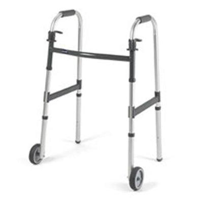 Invacare Walker Paddle I-Class 300lb Gray 5 Fxd Frnt Whl 17.5x17x33-39" 2Rls Adlt 4/Cr - 6291-5F