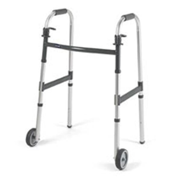 Invacare Walker Paddle I-Class 300lb Gray 5 Fxd Frnt Whl 17.5x17x33-39" 2Rls Adlt 4/Cr - 6291-5F