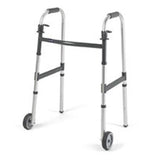 Invacare Walker Paddle I-Class 300lb Gray 5 Fxd Frnt Whl 17.5x17x33-39" 2Rls Adlt 4/Cr - 6291-5F
