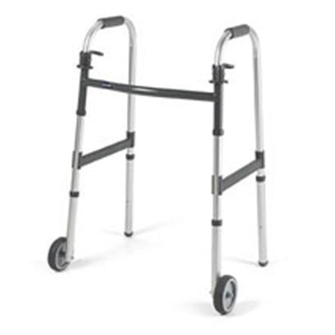 Invacare Walker Paddle I-Class 300lb Gray 5 Fxd Frnt Whl 17.5x17x33-39" 2Rls Adlt 4/Cr - 6291-5F