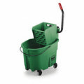 Green Polypropylene Mop Bucket and Wringer 8-3/4 gal.