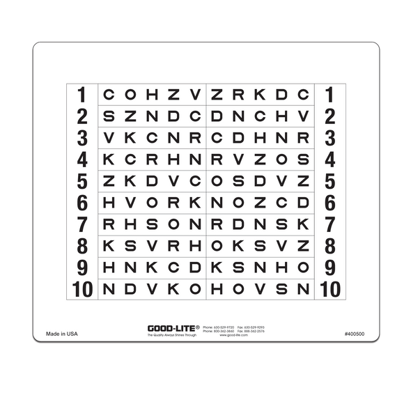SLOAN LETTER MAGNETIC DISTANCE CHART