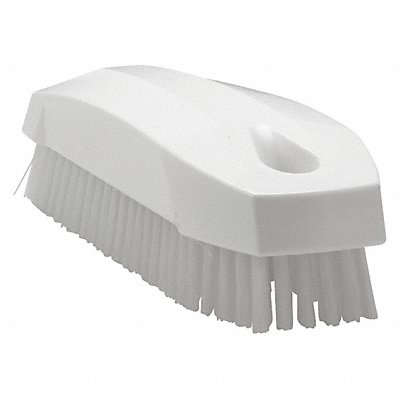 4-57/64 L Polyester Block Hand and Nail Brush White