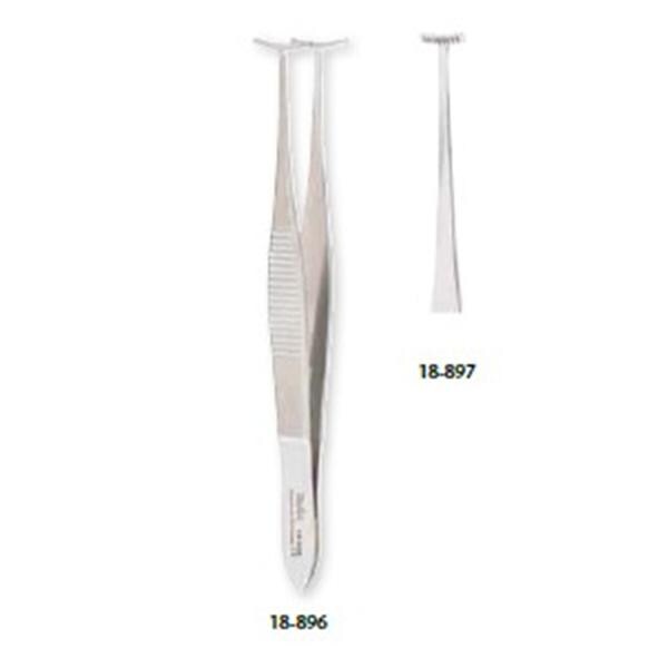 Miltex Forcep Tissue Fixation Green 4" 5mm Jaw T Shape 8x9 Teeth Stainless Steel Each - Integra Miltex - 18-897