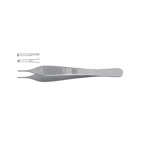 Miltex Forcep Tissue Suture Adson Meister-Hand 4-3/4" TP Straight 1x2Tth SS Each - Integra Miltex - MH6-123