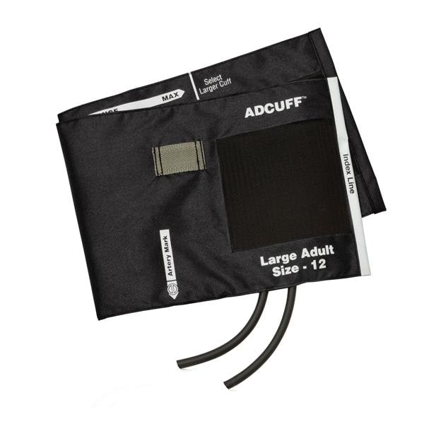 American Diagnostic Corp. Cuff & Bladder BP Diagnostix Adcuff F/ Plm Styl Instrmnt 34-50 Adlt 12 Blk Eachch - 845-12XBK-2