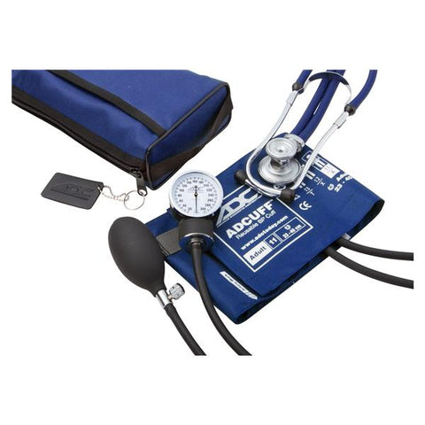 American Diagnostic Corp. Aneroid Kit Sprague Pro's Combo II Royal Blue Adult 23-40cm 300mmHg Each - 768-641-11ARB