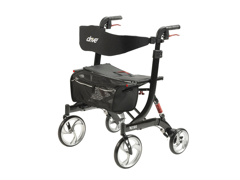 Nitro Euro Style Walker Rollator, Heavy Duty, Black - FE-43-1904