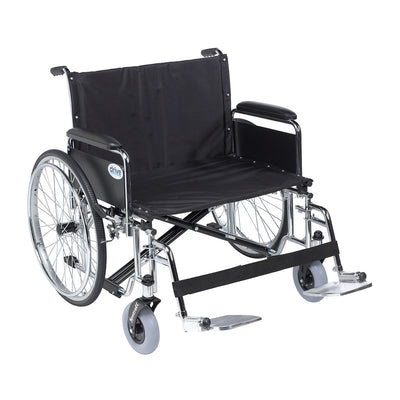 Sentra EC Heavy Duty Extra Wide Wheelchair, Detachable Full Arms, Swing away Footrests, 28" Seat