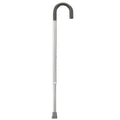 Curved handle adjustable aluminum cane, 29 - 38", silver, 1 each