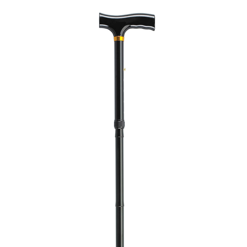 Folding aluminum cane, 33 - 37", black, 1 each