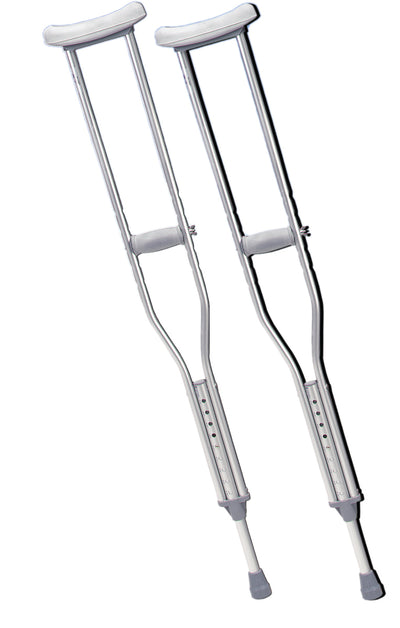 Underarm adjustable aluminum crutch, youth (4' 6" - 5' 2"), 1 pair