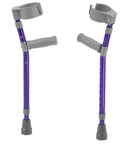 Pediatric forearm crutches, pair, small (15" to 22" grip height), purple