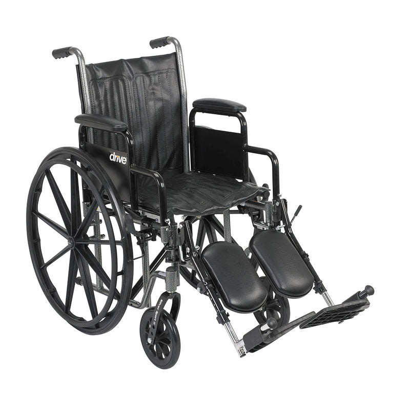 18" wheelchair with detachable desk arm, swing away elevating leg rest