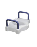 Elevated toilet seat with arms, extra wide 