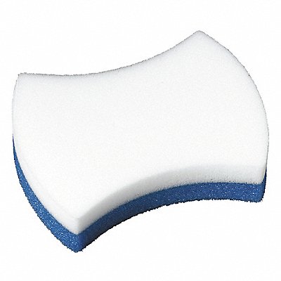 5-1/8 x 2-7/8 Polymeric Foam Urethane Scouring Pad Blue White 4PK
