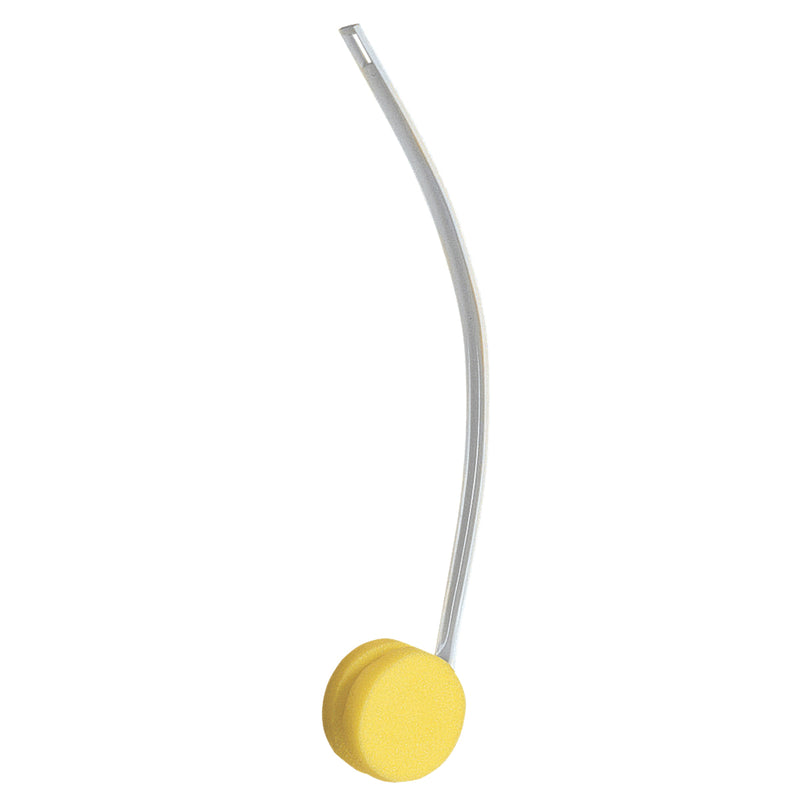 Back scrubber, curved handle, rotating arm, 3.75 inch round sponge 