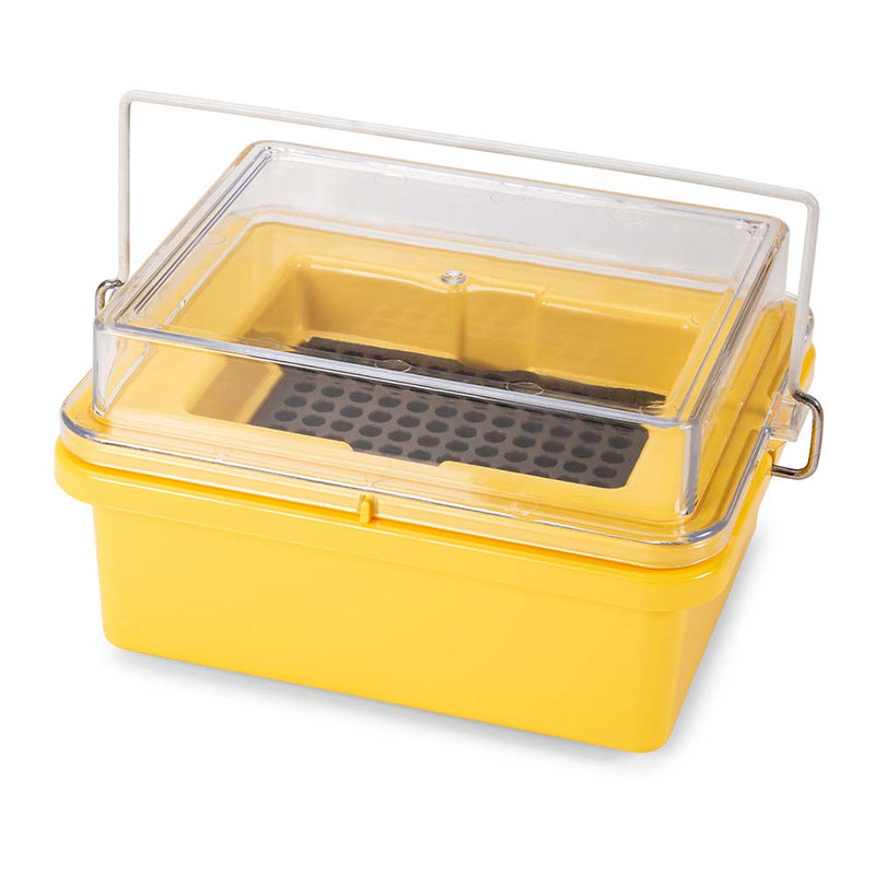 Globe Scientific Mini Cooler, -20°C, 96-Place (8x12) for 0.2mL PCR Tubes, Yellow - GS-454027