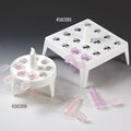 Globe Scientific Float Rack for 1.5mL Microcentrifuge Tubes, Round, 8-Place, 65mm Diameter, White - GS-456398