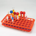 Globe Scientific Rack with Grippers, for up to 17mm Tubes, 50-Place