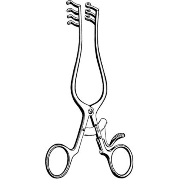 Sklar Instruments Retractor Weitlaner 5-1/2" Curved 3x4 Teeth Each - 22-8355
