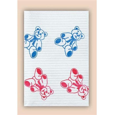 Crosstex International Towel Patient Polyback 19 in x 13 in Teddy Bear 3 Ply Polyback 500/Ca - WPXTB