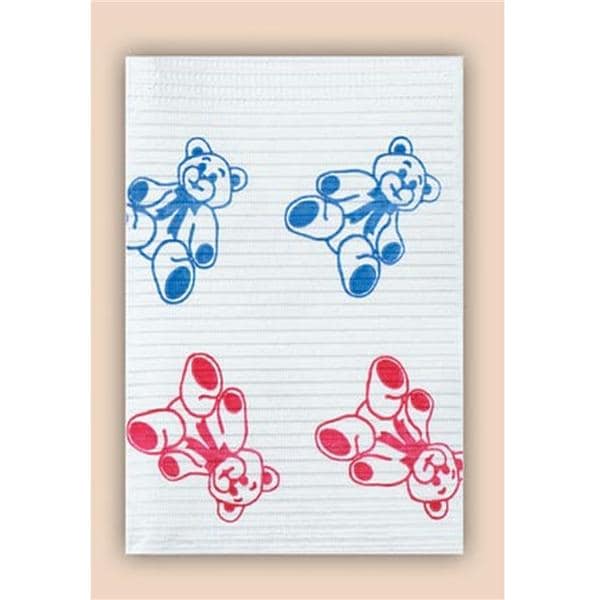 Crosstex International Towel Patient Polyback 19 in x 13 in Teddy Bear 3 Ply Polyback 500/Ca - WPXTB