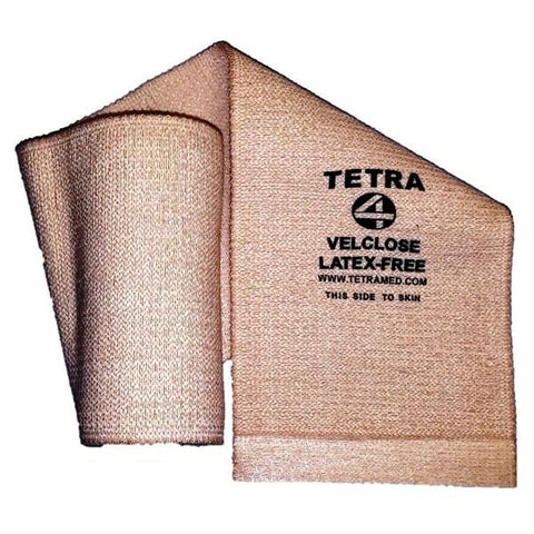 Tetra Medical Supply Bandage Velclose 4"x5yd Stretch Elastic Single Hook & Loop Closure LF 10/Bx - 6640-LF