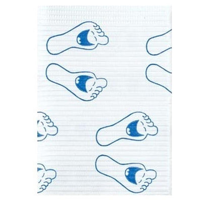 Crosstex International Towel Patient Polyback 19 in x 13 in Happy Feet 3 Ply Polyback 500/Ca - WPXFP