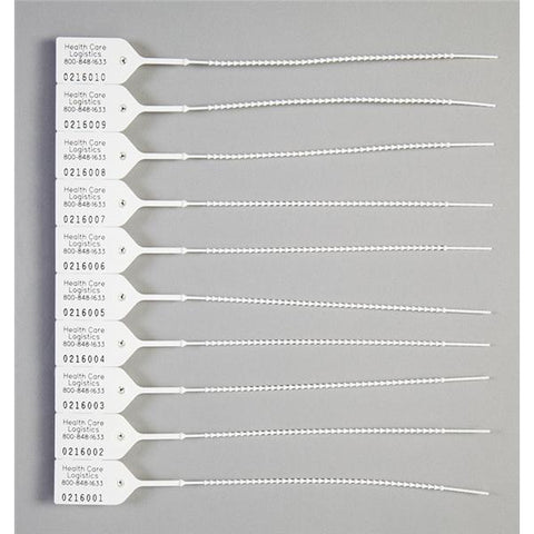 Health Care Logistics Seal Security Numbered Pull-Tite With 7" Tail/Textured Seal Tab 100/Bx - 7814
