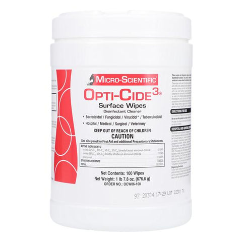 Biotrol Intl Wipes Disinfectant Opti-Cide 3 100/Cn, 6 CN/CA - DOCW06-100