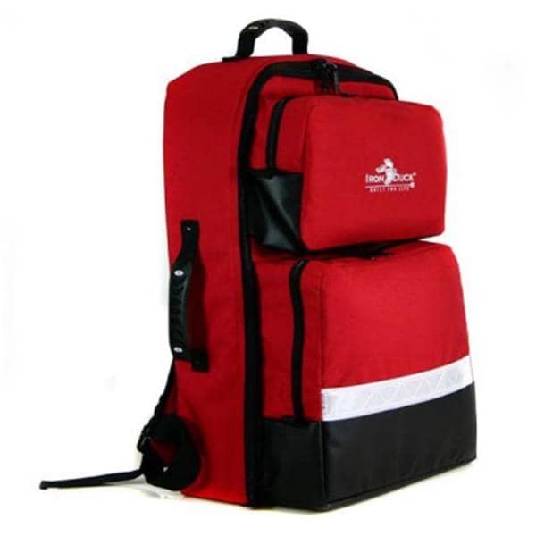 Iron Duck Backpack BLS 14x8x21" Red Zipper Closure Tp & Sd Rbr Mld Hndl/Shldr Strp Each - 35132-RED