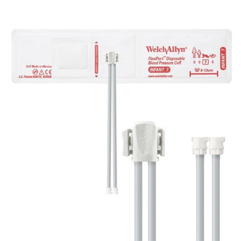 Welch Cuff Blood Pressure FlexiPort 9-13cm Infant Size 7 Arm White/Orange 20/Box - Allyn - SOFT-07-2MQ