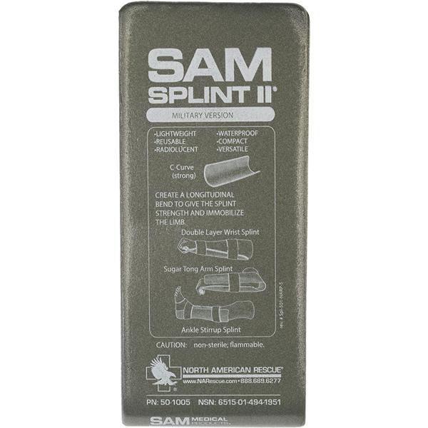 North America Rescue LLC Splint Millitary Version Sam Splint II _ OD Green Universal Each - 50-1005