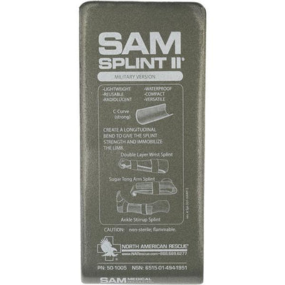 North America Rescue LLC Splint Millitary Version Sam Splint II _ OD Green Universal Each - 50-1005