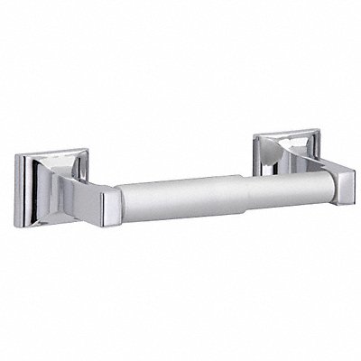 Horizontal Single Roll Double Post Toilet Paper Holder Silver