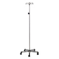 Clinton, 4-Hook IV Pole, Stainless Steel, 5-Leg
