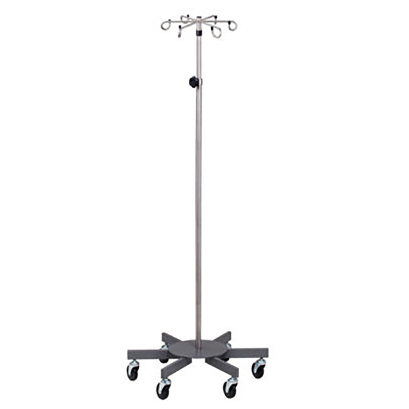 Clinton, 6-Hook IV Pole, Stainless Steel, 6-Leg