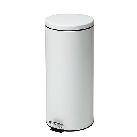 Clinton, Small Round Waste Receptacle, White, 32 Quart