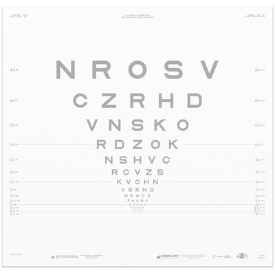 5% ETDRS SLOAN LETTER CONTRAST CHART FOR 10 FEET (3 METERS)