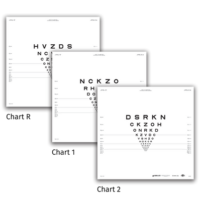 ORIGINAL SERIES ETDRS TRANSLUCENT DISTANCE CHARTS FOR 6.5 FEET/2 METERS