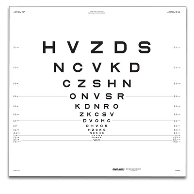 ETDRS ORIGINAL SERIES CHART R FOR 10 FEET/3 METERS