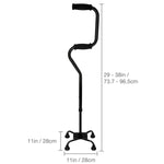 HealthSmart Sit-to-Stand Adjustable Quad Cane - 502-1510-0200