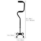 HealthSmart Sit-to-Stand Adjustable Quad Cane - 502-1510-0200