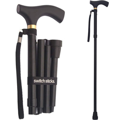 Switch Sticks Folding Walking Stick, Black - 502-2000-0000